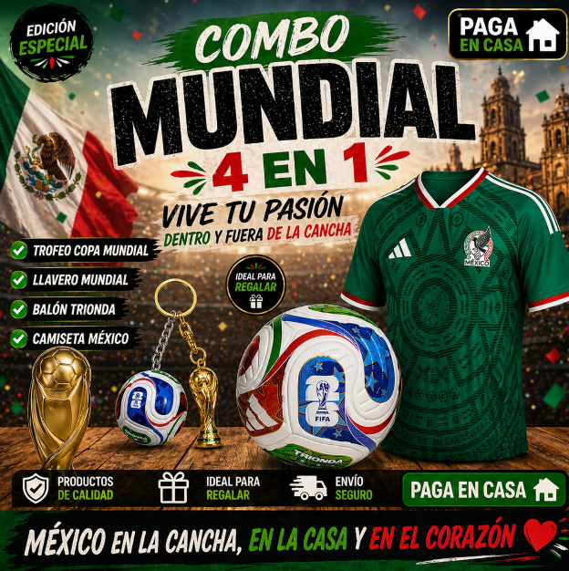 ⚽ Combo Mexicano Balón Jersey Llavero Copa