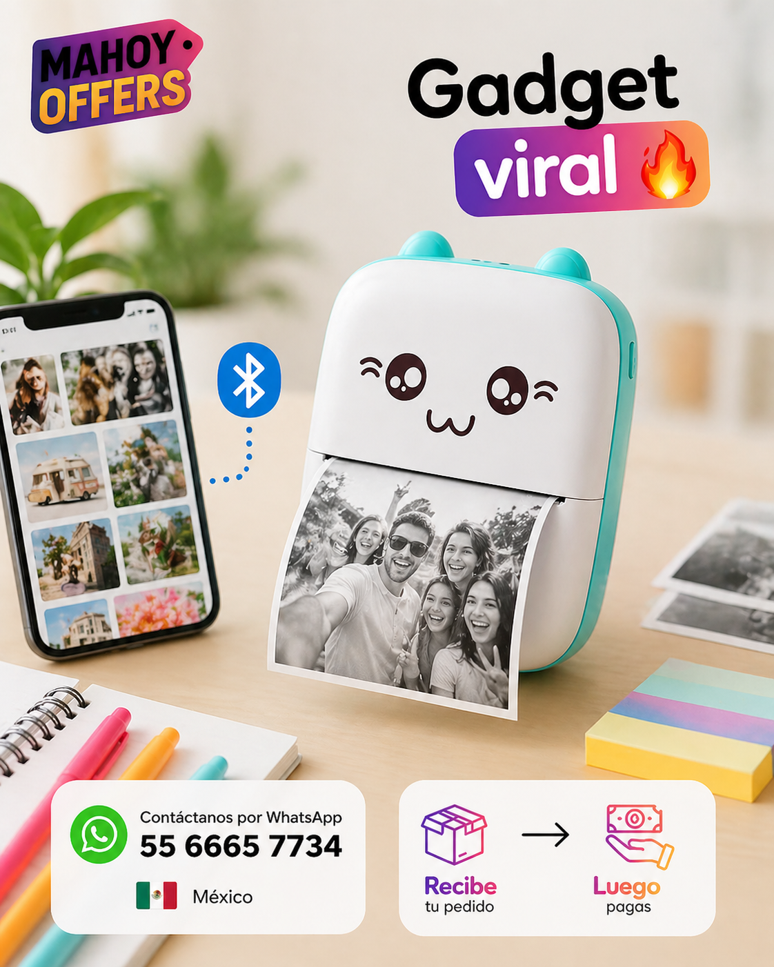 Mini Impresora Térmica Portátil Bluetoot